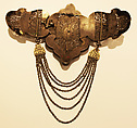 Girdle Clasp, Silver sheet; applied with filigree, granulation, inlaid with enamel