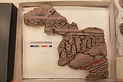 Stucco Fragment, Stucco; carved, painted