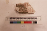 Stucco Fragment, Stucco (bottom is mortar or plaster?); carved, painted