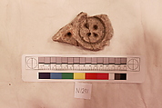 Stucco Fragment, Stucco (white mortar); carved, painted