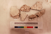 Stucco Fragment, Stucco (mortar); carved, painted