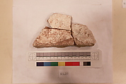 Stucco Fragment, Stucco (mortar); carved, painted