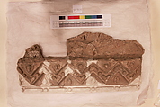 Stucco Fragment, Molded plaster (backed with baked brick); carved, painted