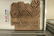 Fragment of a Carved Panel with Stars, Stucco; carved, painted