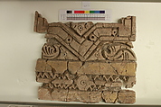 Fragment of a Carved Panel with Stars, Stucco; carved, painted