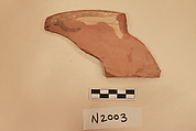 Ceramic Fragment, Earthenware; slipped, slip-painted under a colorless glaze