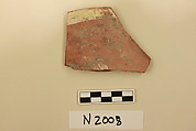 Ceramic Fragment, Earthenware; slipped, slip-painted under a yellow glaze