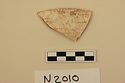 Ceramic Fragment, Earthenware; slipped, slip-painted under a colorless glaze