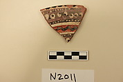 Ceramic Fragment, Earthenware; slipped, slip-painted under a colorless glaze
