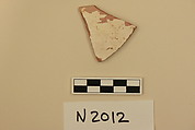 Ceramic Fragment, Earthenware; slipped, slip-painted under a colorless glaze