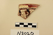 Ceramic Fragment, Earthenware; slipped, slip-painted under a colorless glaze