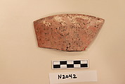 Ceramic Fragment, Earthenware; white slipped, slip-painted under a colorless glaze