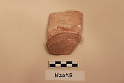 Ceramic Fragment, Earthenware; white slipped, slip-painted  under a colorless glaze