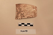 Ceramic Fragment, Earthenware; white slipped, slip-painted under a colorless glaze