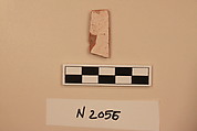 Ceramic Fragment, Earthenware; white slipped, slip-painted under a colorless glaze