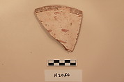 Ceramic Fragment, Earthenware; white slipped, slip-painted under a colorless glaze