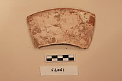 Ceramic Fragment, Earthenware; white slipped, slip-painted in brown under a colorless glaze