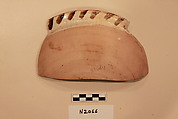 Ceramic Fragment, Earthenware; white slipped, slip-painted under a colorless glaze with green stains