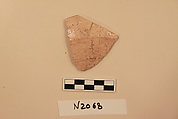 Ceramic Fragment, Earthenware; slipped, slip-painted under a colorless glaze
