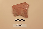 Ceramic Fragment, Earthenware; slipped, slip-painted under a colorless glaze