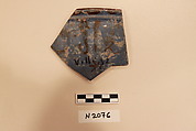 Ceramic Fragment, Stonepaste; luster-painted on transparent cobalt blue glaze