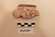 Ceramic Fragment, Stonepaste; luster-painted on an opaque white glaze