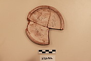 Ceramic Fragment, Earthenware; white slipped, slip-painted