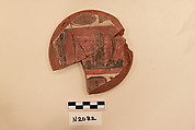Ceramic Fragment, Earthenware; white slipped, slip-painted