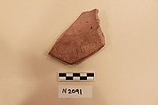 Ceramic Fragment, Earthenware; slip-painted under colorless glaze