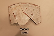 Ceramic Fragment, Earthenware; white slipped, slip-painted in dark brown under a colorless glaze