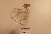 Ceramic Fragment, Earthenware; White slipped, slip-painted under a colorless glaze and incised