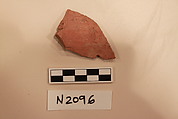 Ceramic Fragment, Earthenware; incised and splashed with polychrome glazes