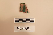 Ceramic Fragment, Earthenware; splashed under a colorless glaze