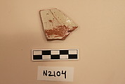 Ceramic Fragment, Earthenware;  incised and splashed with polychrome glazes