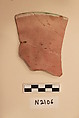 Ceramic Fragment, Earthenware; white slipped, splashed with polychrome glaze