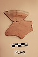 Ceramic Fragment, Earthenware; white slipped, splashed with polychrome glaze