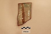 Ceramic Fragment, Earthenware; white slipped,  splashed with polychrome glaze