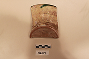 Ceramic Fragment, Earthenware;white slipped, incised and splashed with polychrome glaze