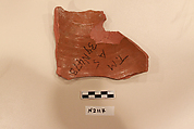 Ceramic Fragment, Earthenware; incised and splashed with polychrome glazes