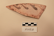 Ceramic Fragment, Earthenware; white slipped, slip-painted