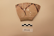 Ceramic Fragment, Earthenware; slip-painted under a colorless glaze.