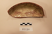 Ceramic Fragment, Earthenware; white slipped under a colorless glaze with a green tintage
