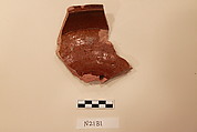 Ceramic Fragment, Earthenware; brown glaze