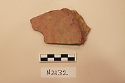 Ceramic Fragment, Earthenware;  yellow glaze