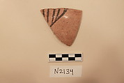 Ceramic Fragment, Earthenware; slip painted under a colorless glaze