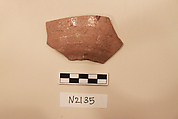 Ceramic Fragment, Earthenware; slip-painted under a colorless glaze