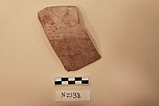 Ceramic Fragment, Earthenware; slip painted under a colorless glaze.