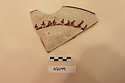 Ceramic Fragment, Earthenware; White slipped, slip painted under a colorless glaze
