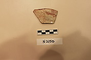Ceramic Fragment, Earthenware; white slipped, slip painted under a colorless glaze