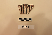 Ceramic Fragment, Earthenware; white slipped, slip painted under a colorless glaze